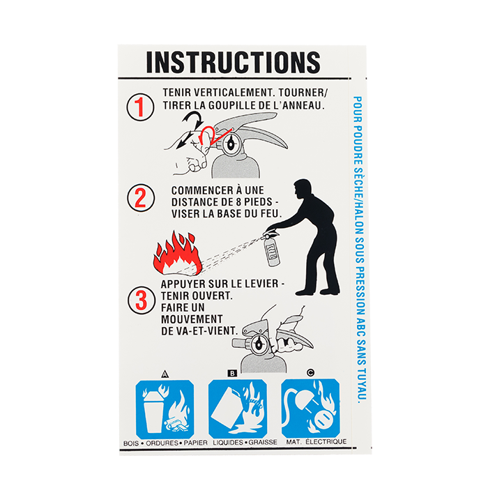 ABC Extinguisher w/Nozzle Instruction - French version