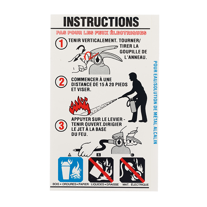 Water Extinguisher Instruction - French version