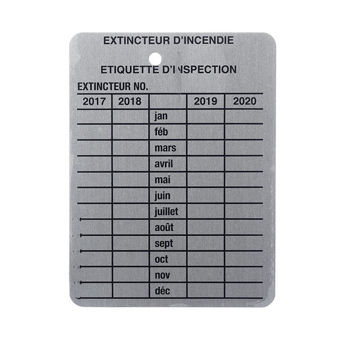 4 Yr. Metal Inspection Tag, French