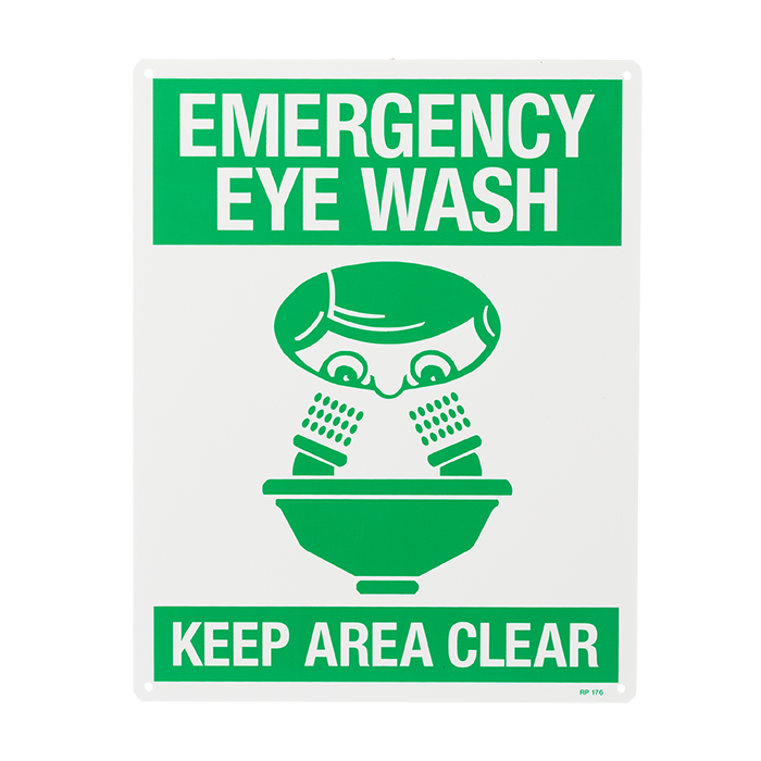 “Emergency Eye Wash…Keep Area Clear”, 8\