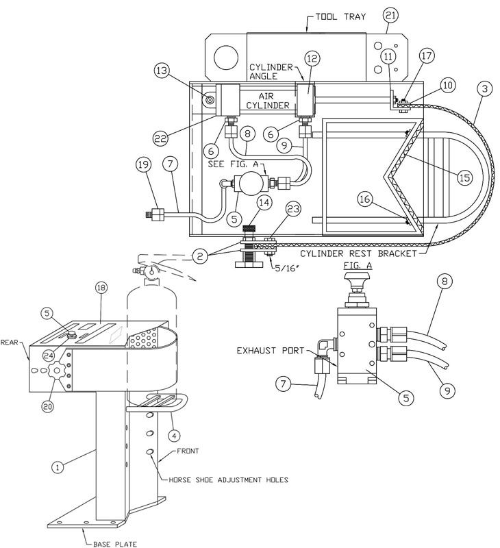 Pneumatic Cylinder Floor Vise