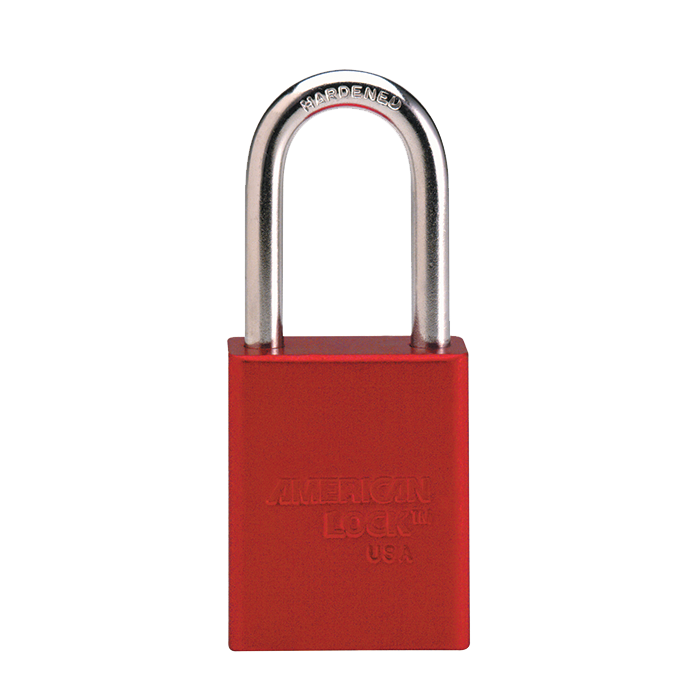 Aluminum Padlock, 1½” Shackle, Red