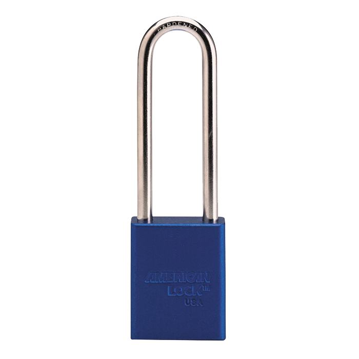 Aluminum Padlock, 3” Shackle, Blue