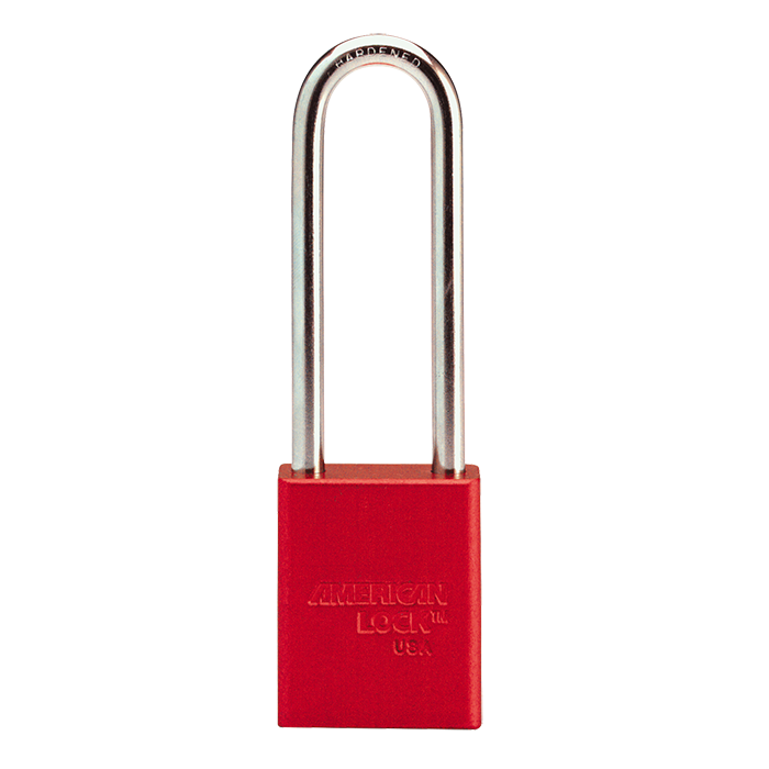 Aluminum Padlock, 3” Shackle, Red