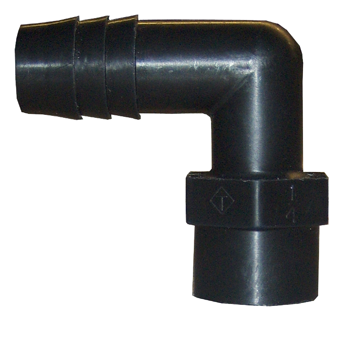 1/4 FL X 1/2 BARB Plastic Pipe ELB