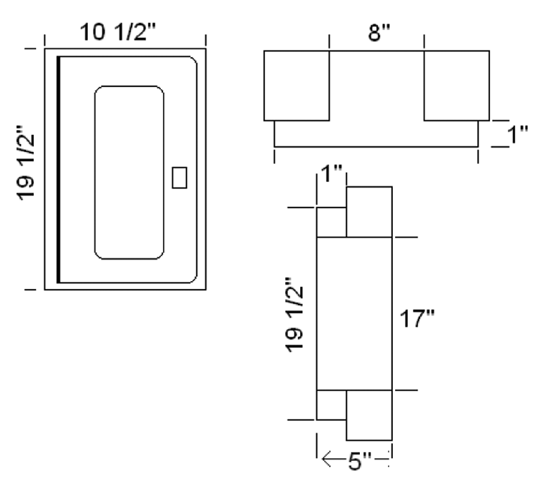 Semi Recessed Fire Extinguisher Dimensions
