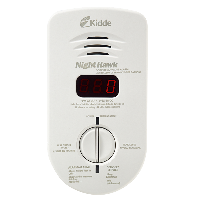 Plug-in CO Alarm w/Battery Backup, Digital