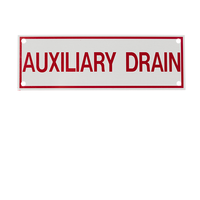 6” x 2” ALUMINUM SPRINKLER IDENTIFICATION SIGN AUXILIARY DRAIN 