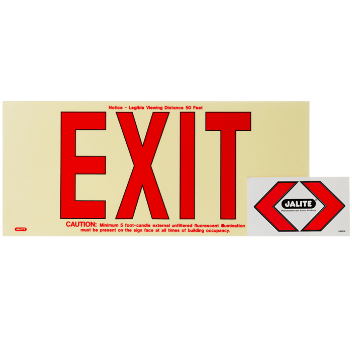 Plastic EXIT, PLM Panel/Red Letter, 50 ft Visibility : Steel Fire Equipment