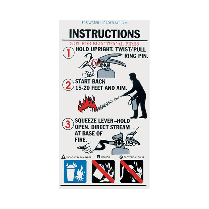 Water Extinguisher Instruction