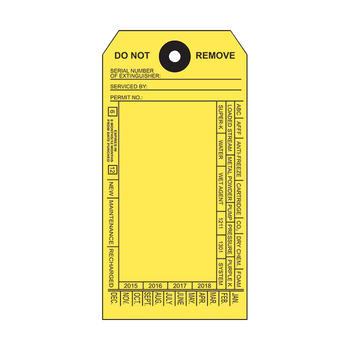 Yellow Custom Service Tag