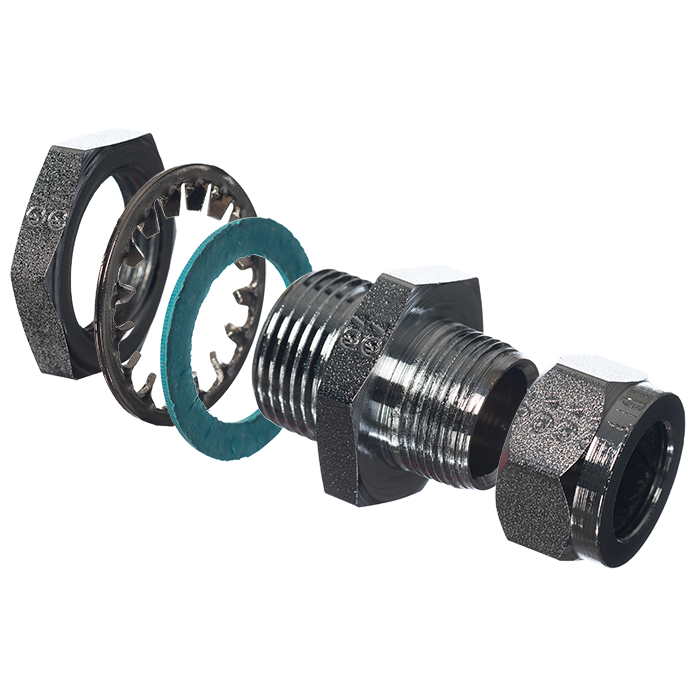 EMT/Conduit Adapter, 11/8" Hole Size, 1/2" Pipe Size Steel Fire