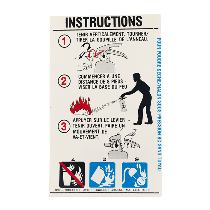 BC Extinguisher w/Hose Instruction - French version