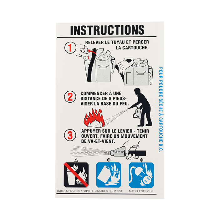 BC Cartridge Extinguisher Instruction - French version