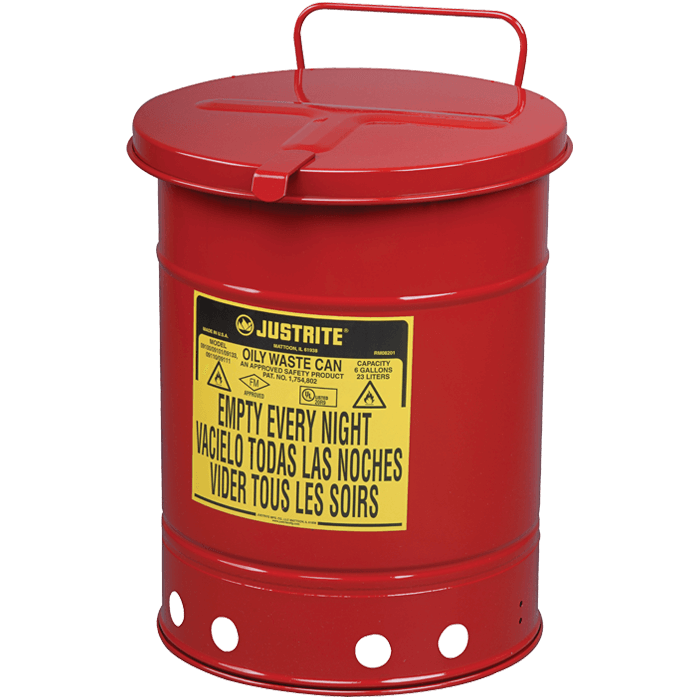 Oily Waste Can, 10 gallon (34L), hand-operated cover