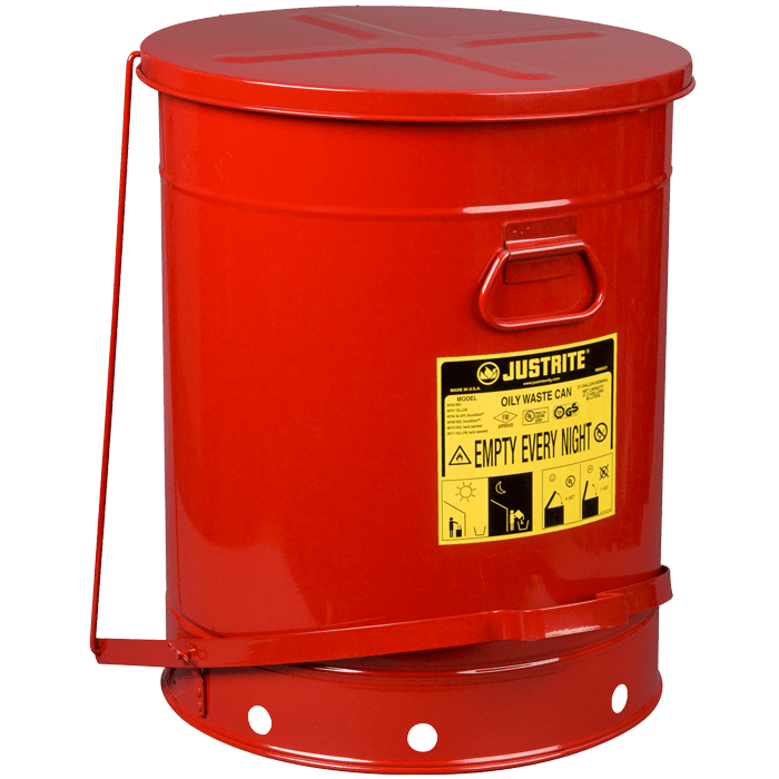 Oily Waste Can, 21 gallon (80L), foot-operated self-closing cover