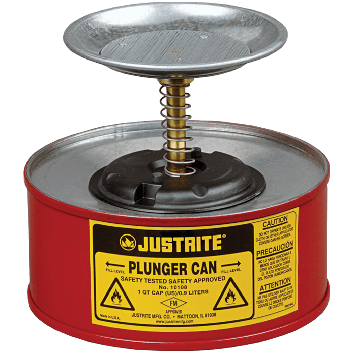 Plunger Dispensing Can, 1 quart (1L), Steel