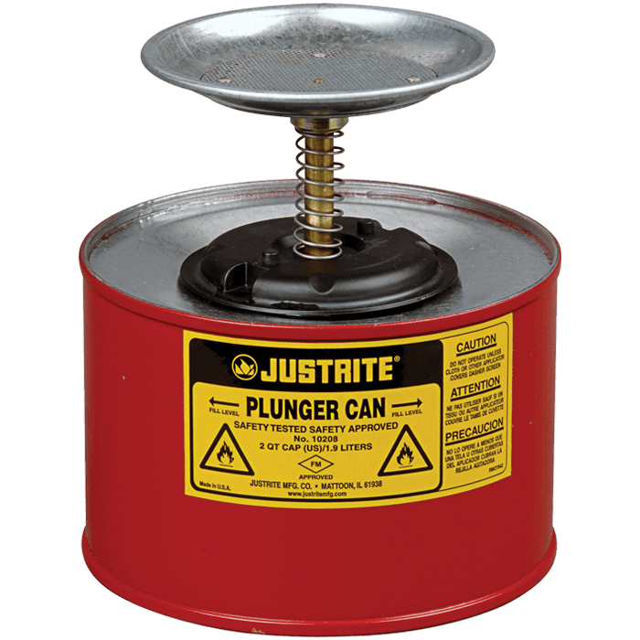 Plunger Dispensing Can, 2 quart (2L), Steel