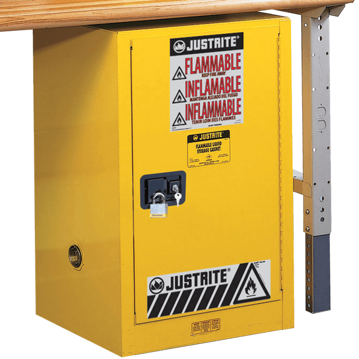 Compac Flammable Safety Cabinet, 12 Gal., 1 shelf, 1 self-close door