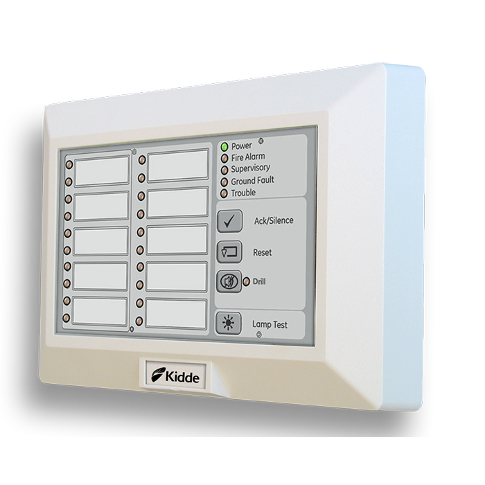 Single Unit 10 zone remote annunciator for FX-10 (with common controls)