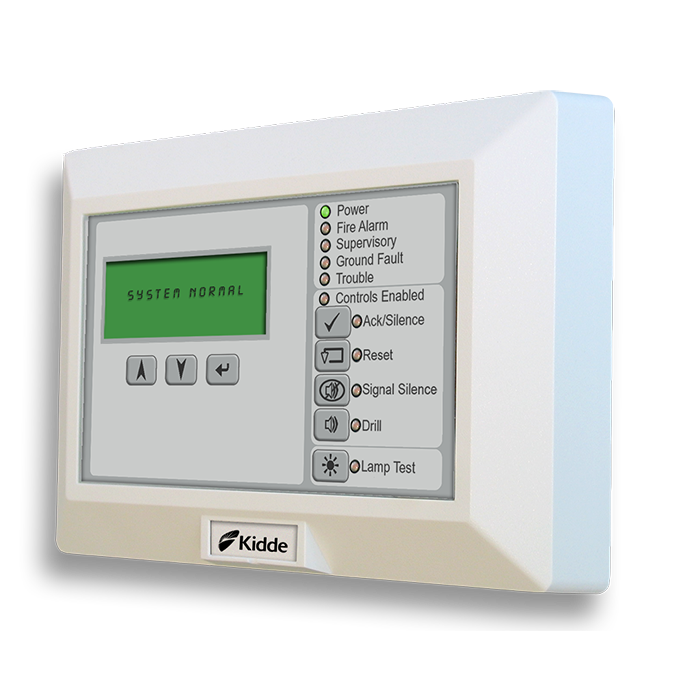 LCD text annunciator with common controls, French