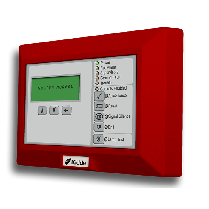 LCD text annunciator with common controls, English, Red