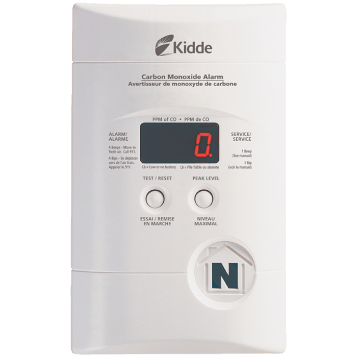 Plug-in CO Alarm w/Battery Backup, Digital