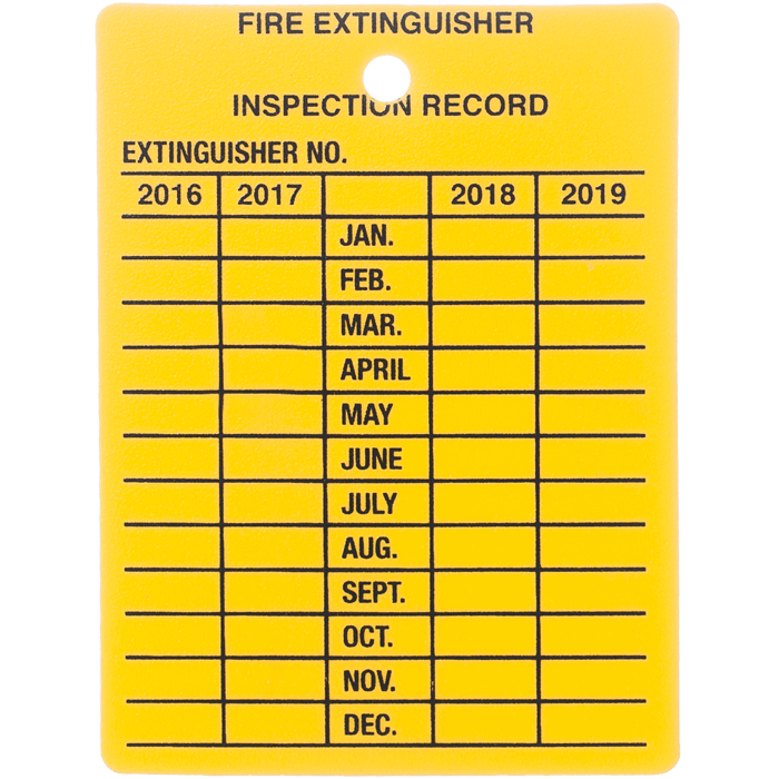 Plastic 4 Yr. Inspection Tag, English