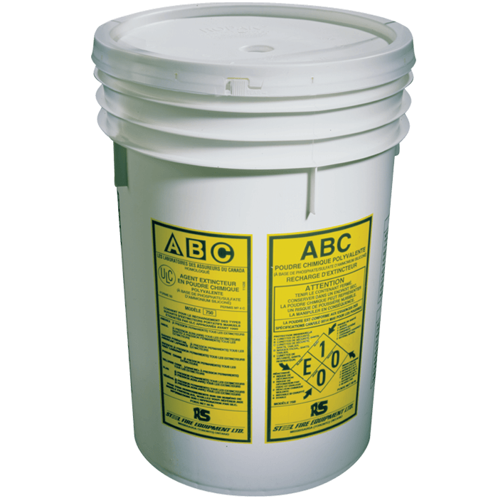 ULC Classified ABC Dry Chemical, 45 lb Pail : Steel Fire Equipment