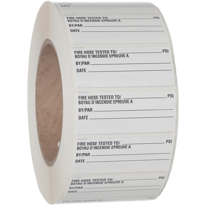 Fire Hose Test Labels