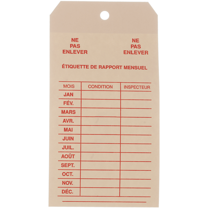 Inspection Tags Steel Fire Equipment