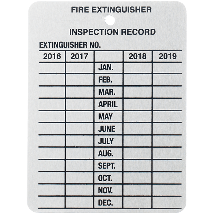 4 Yr. Metal Inspection Tag, English