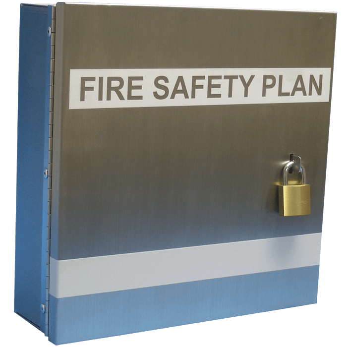 Fire Safety Plan Box. Stainless Steel