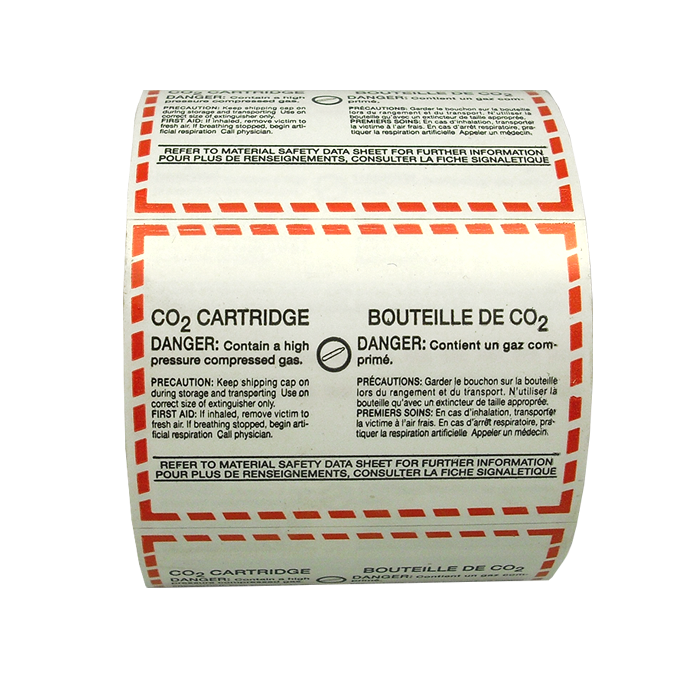 CO2 Cartridge Blank Label, OLD Format